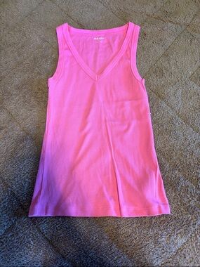 Old Navy Hot Pink Ribbed V-Neck Tank